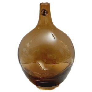 🍒 Ikea Salong Modernist MCM Style Hand Blown Tan Amber Glass Vase